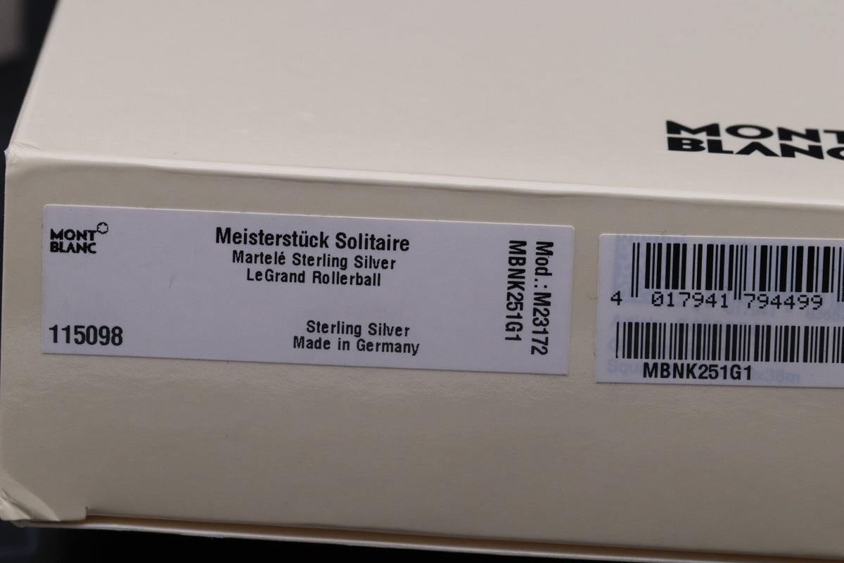 Montblanc Meisterstuck 162 LeGrand Martele Silver Rollerball Pen