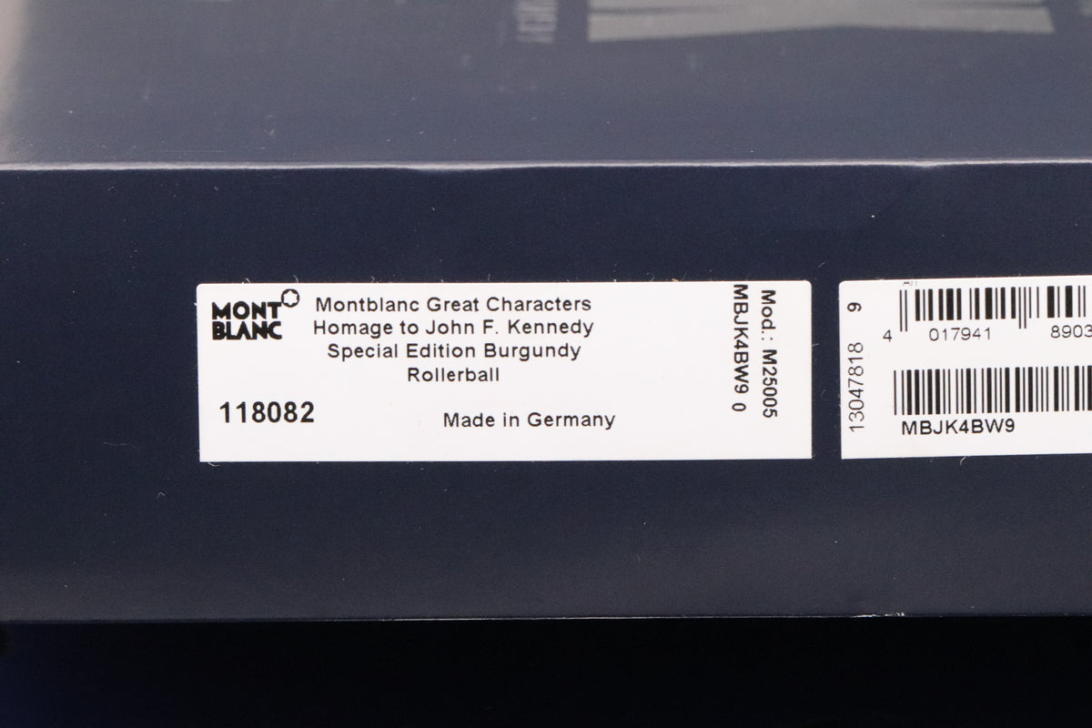 Montblanc Great Characters John F. Kennedy Burgundy Rollerball Pen - UNUSED