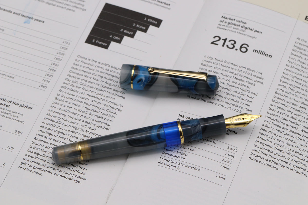 Delta Dune Reflex Gold Trim Fountain Pen