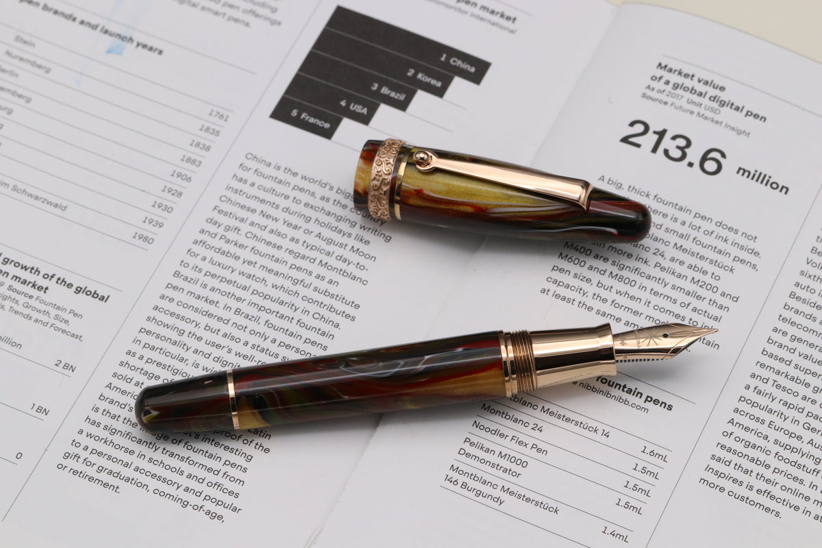 Maiora Ultra Ogiva Golden Age Fire Rose Gold Fountain Pen