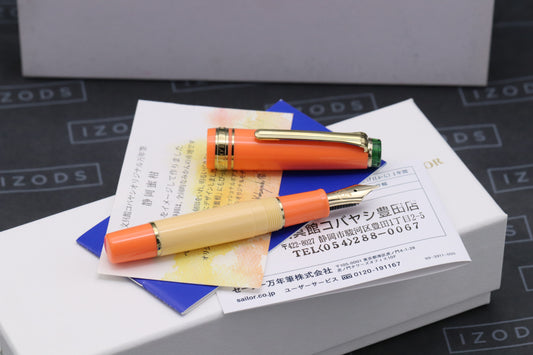 Sailor x Bungukan Kobayashi Pro Gear Mini Tangerine Fountain Pen - UNUSED - M