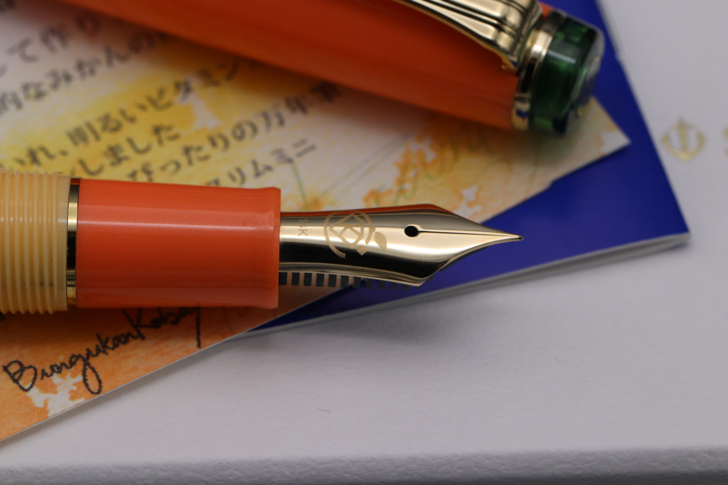 Sailor x Bungukan Kobayashi Pro Gear Mini Tangerine Fountain Pen - F