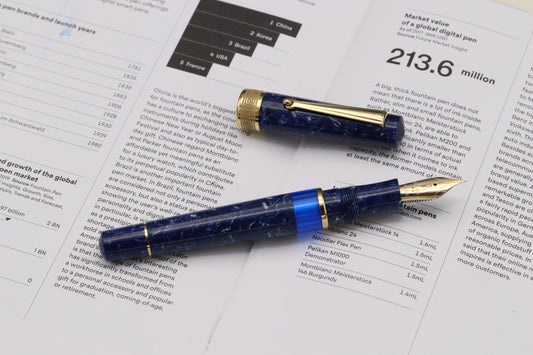 Delta Lapis Blue Celluloid Gold-Coated Limited Edition Fountain Pen