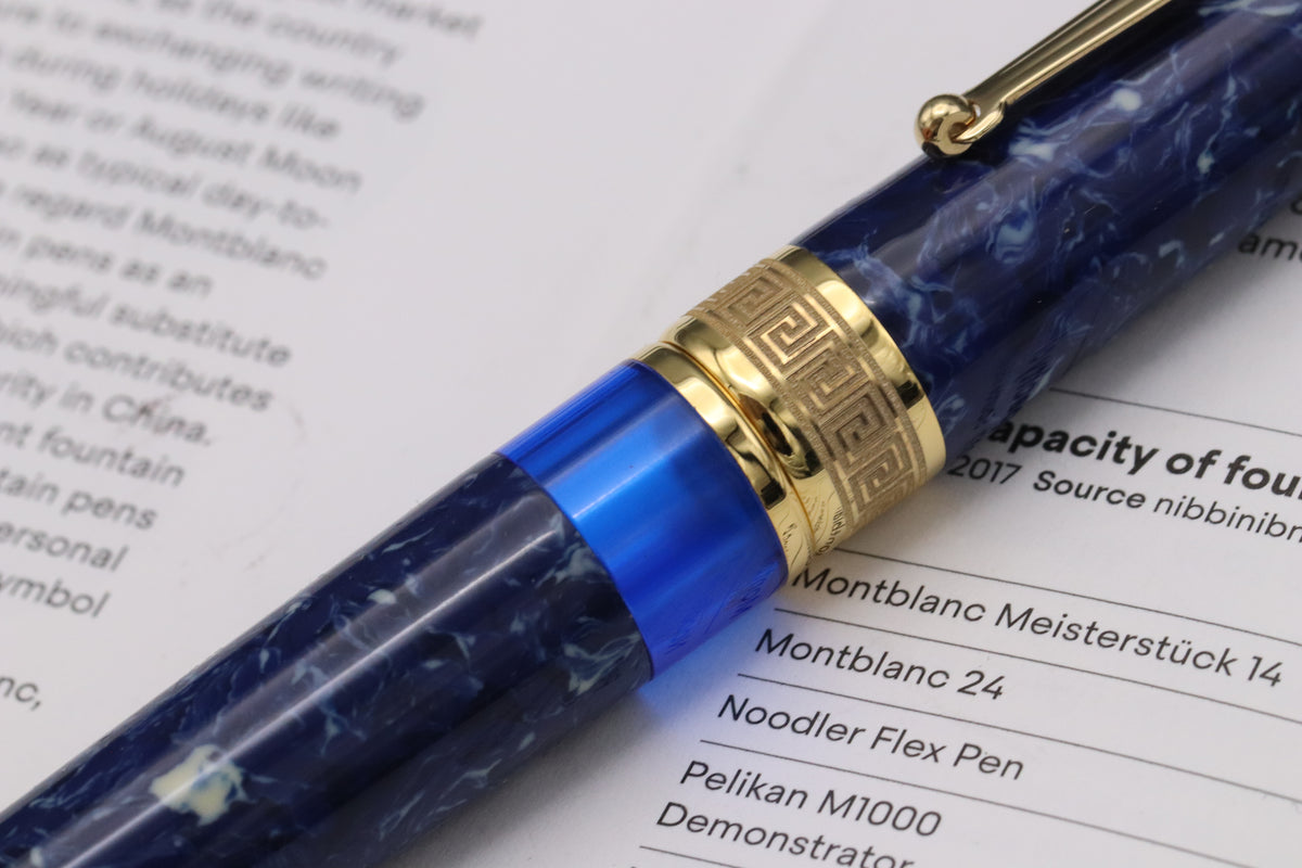 Delta Lapis Blue Celluloid Gold-Coated Limited Edition Fountain Pen