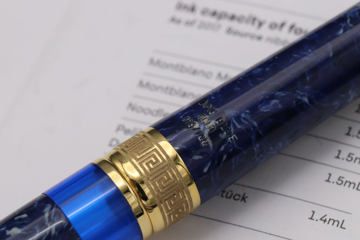 Delta Lapis Blue Celluloid Gold-Coated Limited Edition Fountain Pen