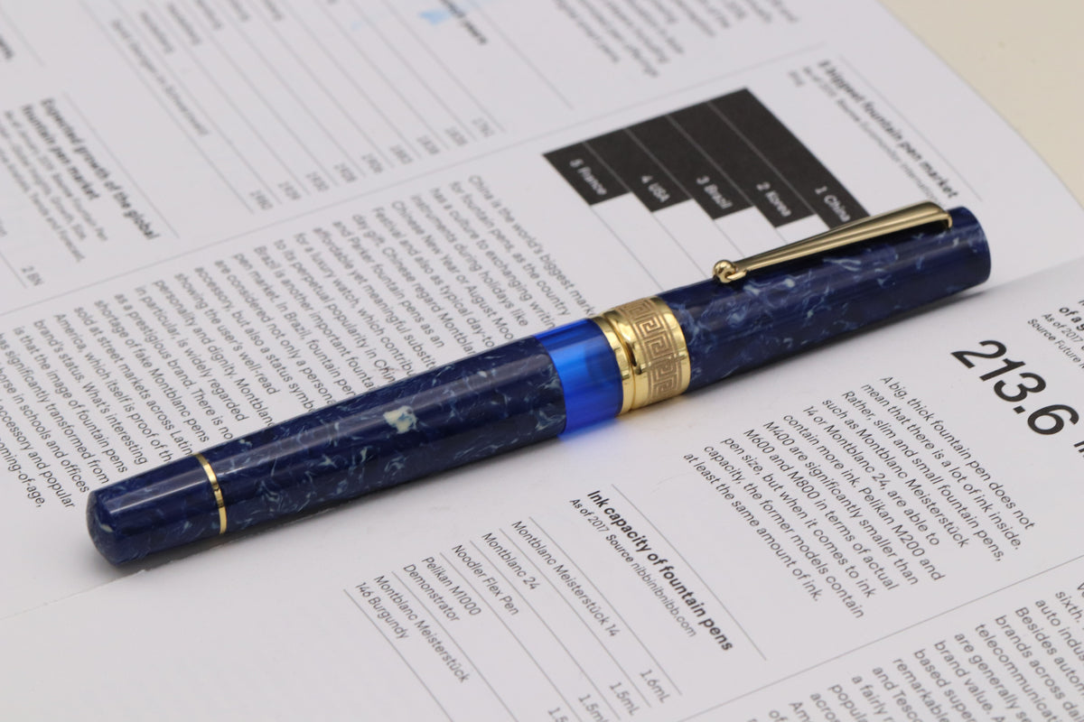 Delta Lapis Blue Celluloid Gold-Coated Limited Edition Fountain Pen