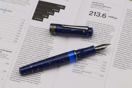 Delta Lapis Blue Celluloid Ruthenium Limited Edition Fountain Pen