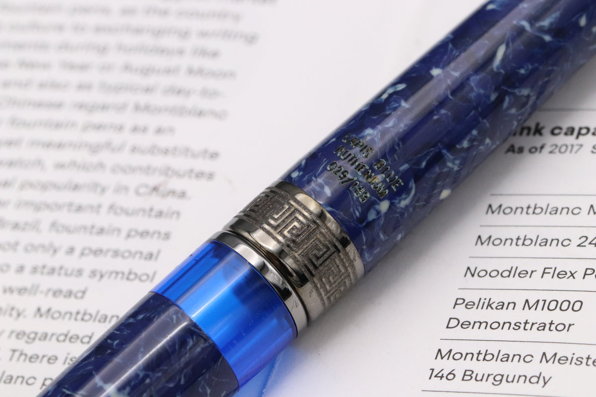 Delta Lapis Blue Celluloid Ruthenium Limited Edition Fountain Pen