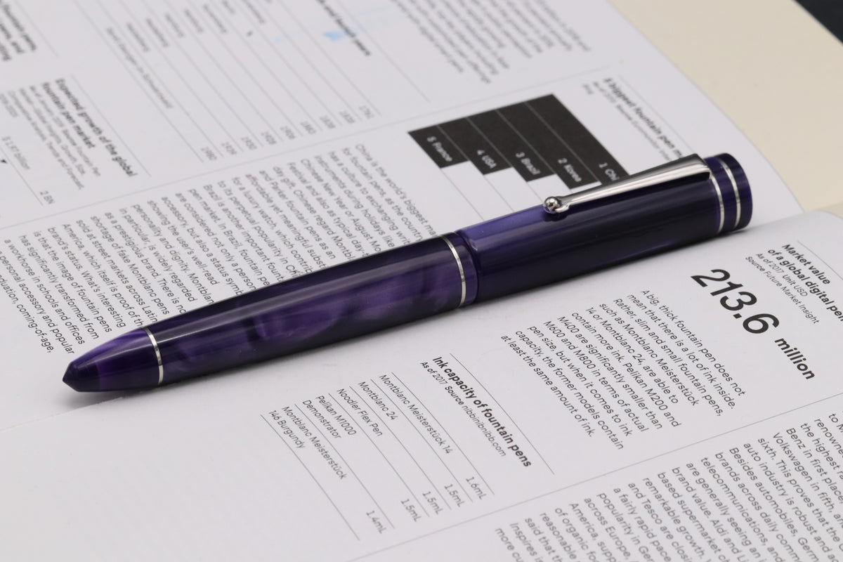 Delta Write Balance Purple Palladium Trim Fountain Pen