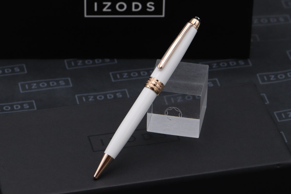 Montblanc Meisterstuck Classique White Red Gold Solitaire Ballpoint Pen