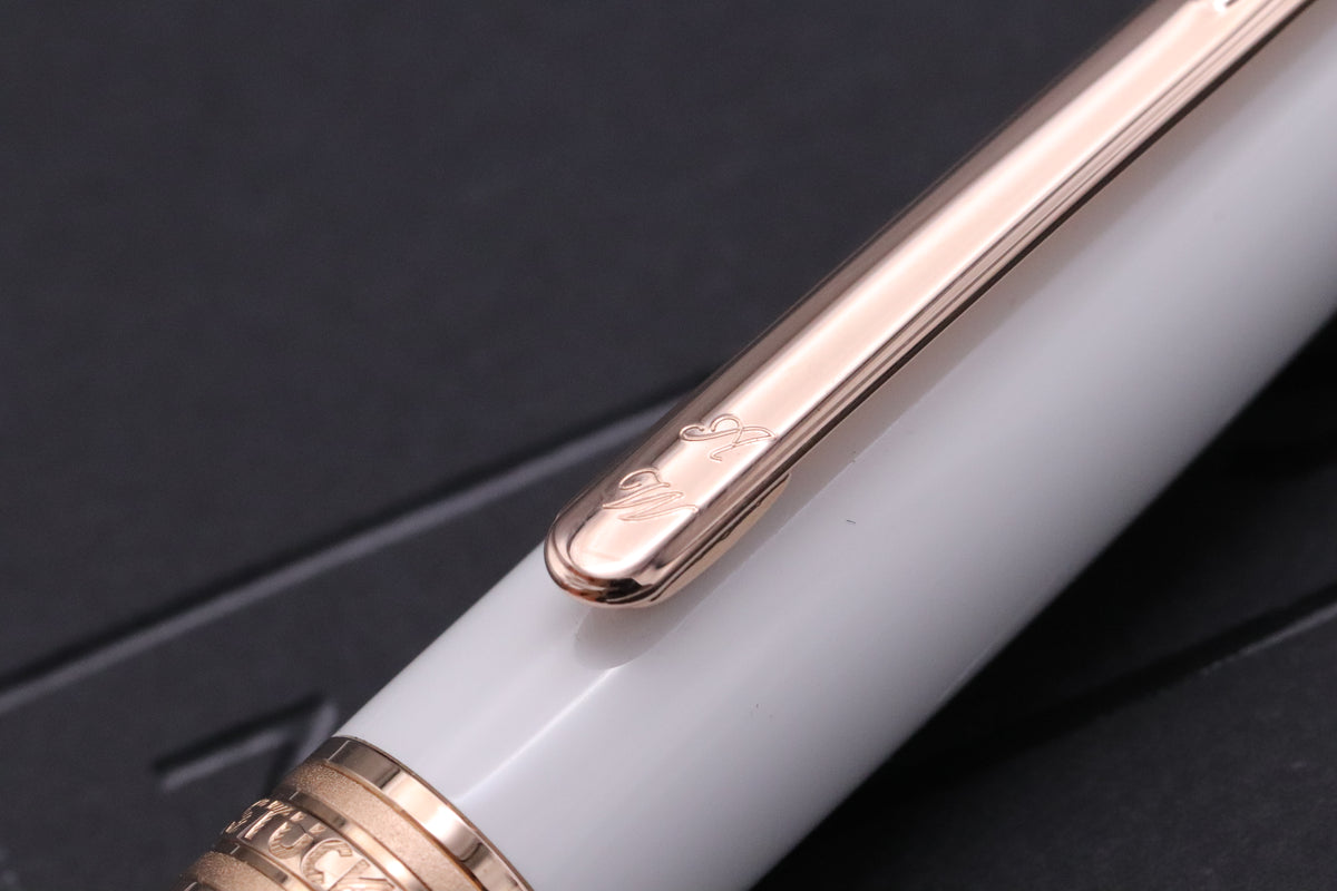 Montblanc Meisterstuck Classique White Red Gold Solitaire Ballpoint Pen