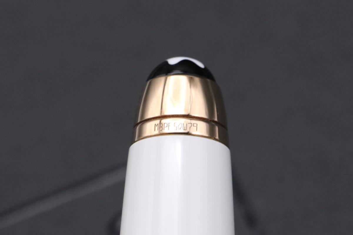 Montblanc Meisterstuck Classique White Red Gold Solitaire Ballpoint Pen