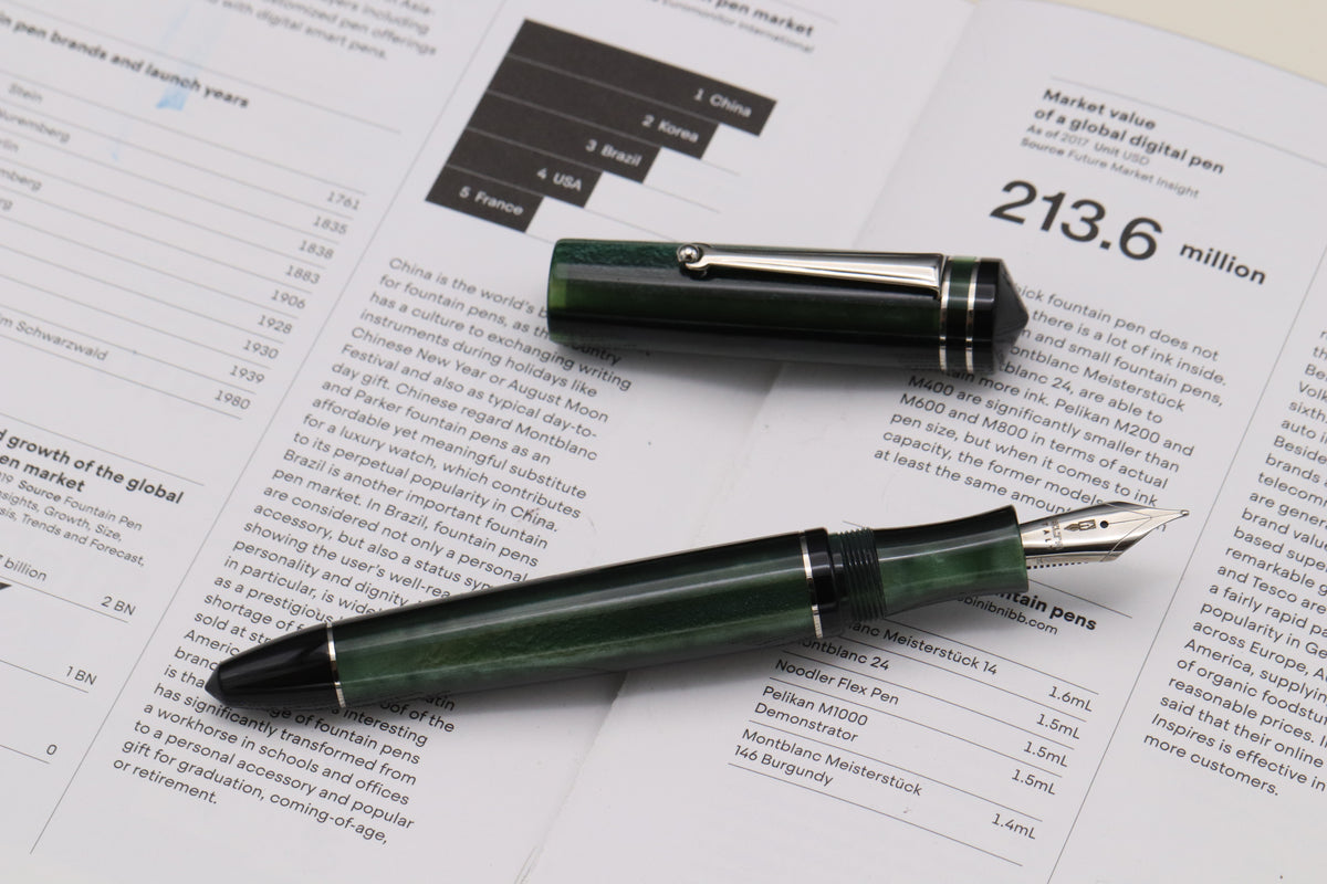 Delta Write Balance Green Palladium Trim Fountain Pen