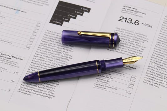 Delta Write Balance Purple Gold Trim Fountain Pen