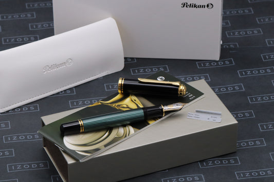 Pelikan Souveran M1000 Black Green Fountain Pen - Fine Nib - UNUSED