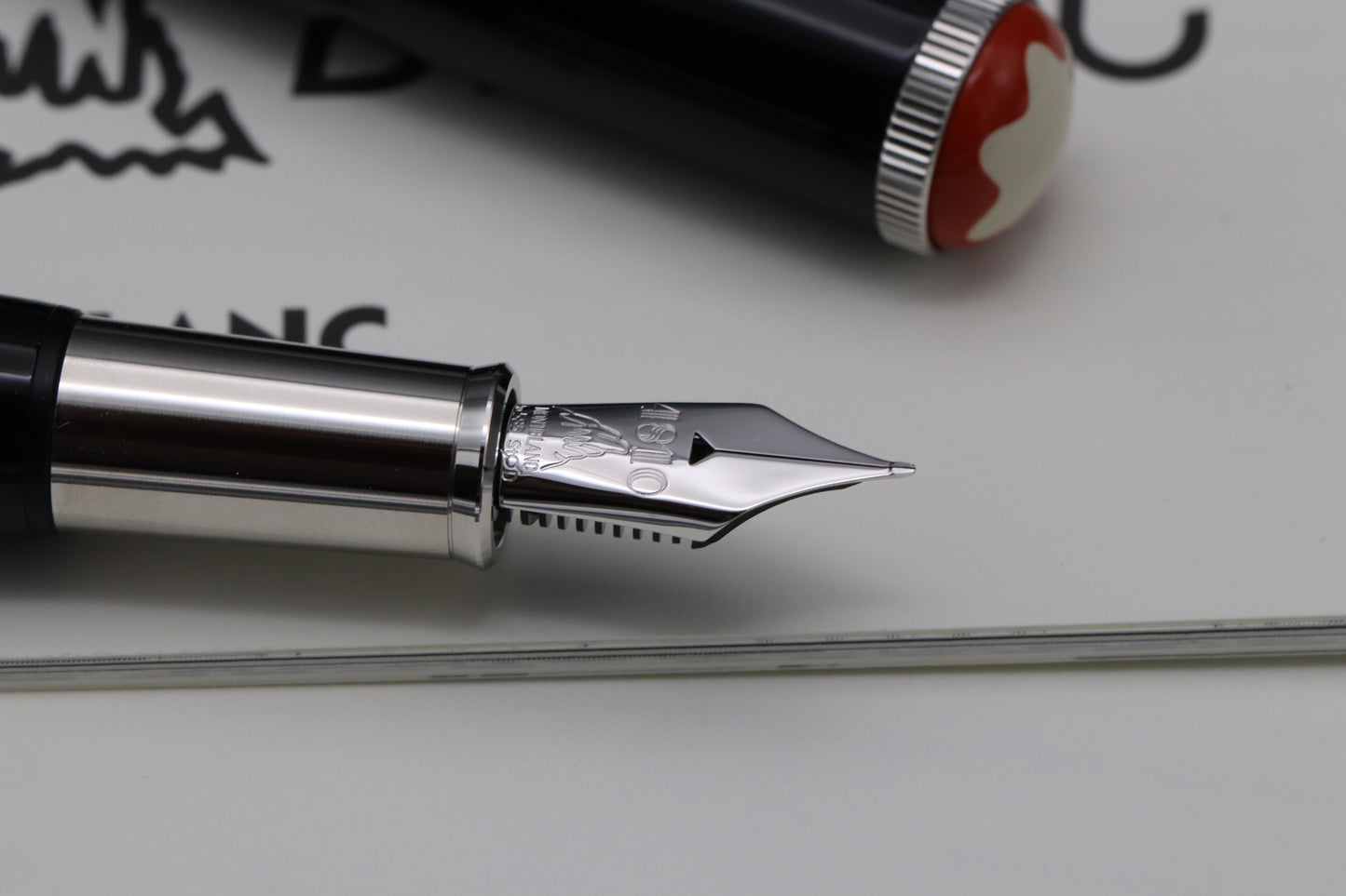 Montblanc Heritage Rouge et Noir Baby Black Fountain Pen - DIPPED - EF Nib
