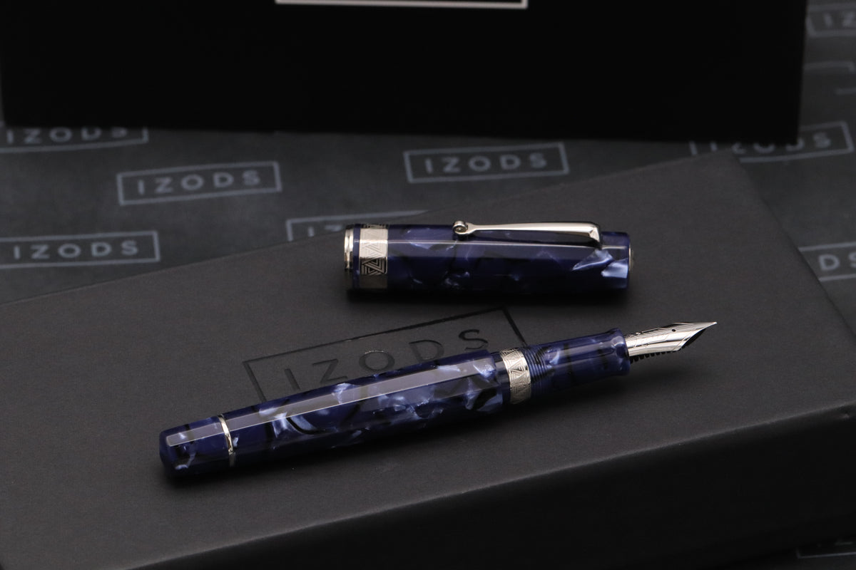 Omas Paragon Blue Royale Celluloid Fountain Pen - UNUSED