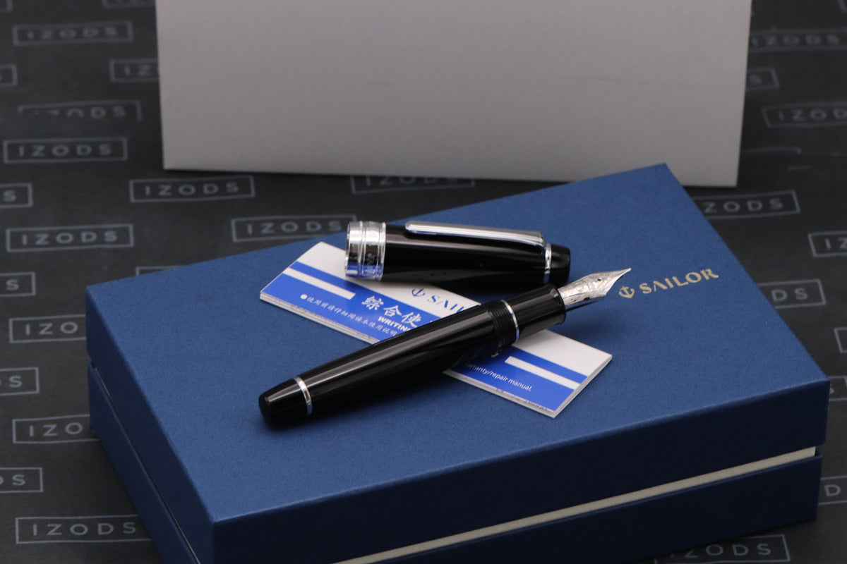 Sailor King of Pen Pro Gear Black Fountain Pen - DIPPED - Old Nib Imprint