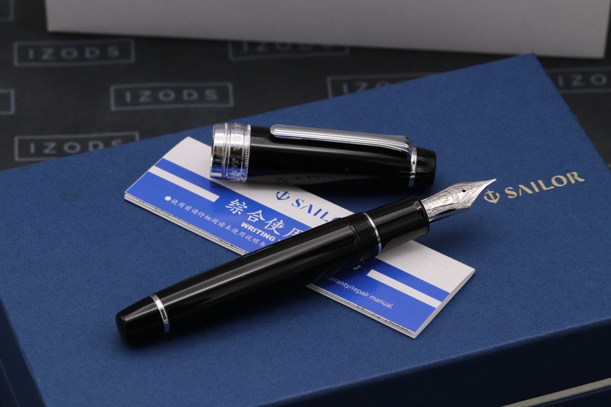 Sailor King of Pen Pro Gear Black Fountain Pen - DIPPED - Old Nib Imprint