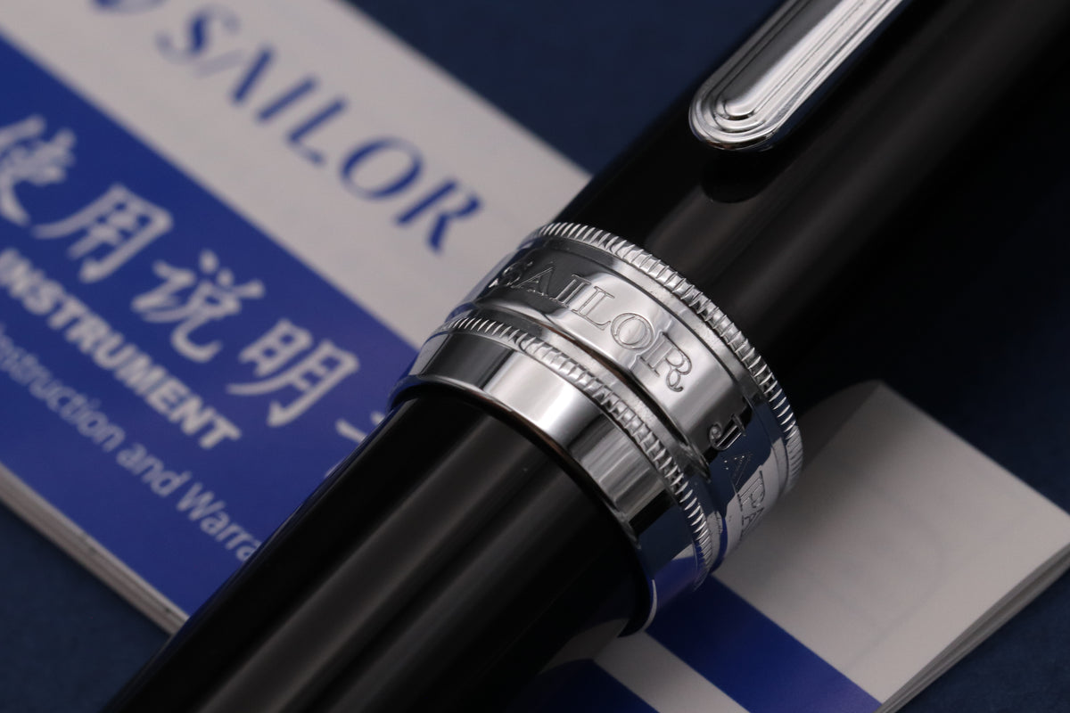 Sailor King of Pen Pro Gear Black Fountain Pen - DIPPED - Old Nib Imprint