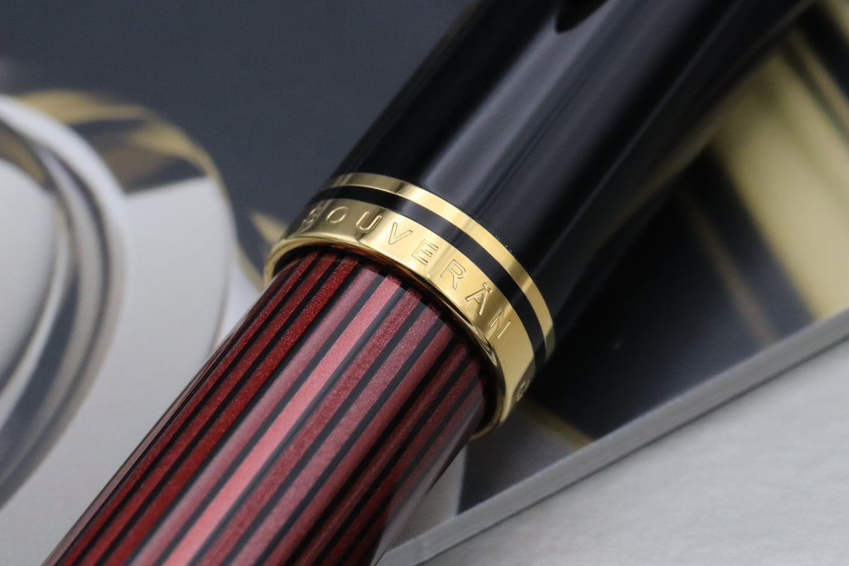 Pelikan Souveran M800 Red Black Fountain Pen - DIPPED