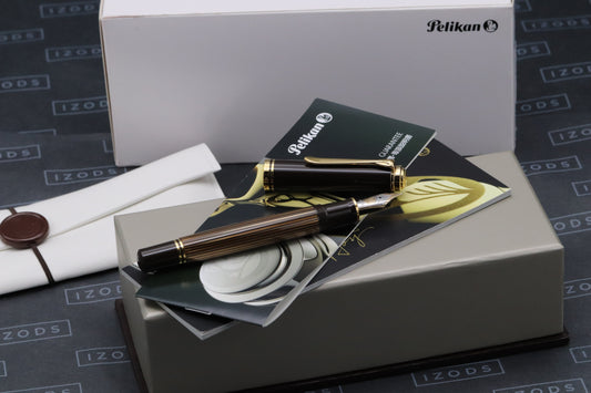 Pelikan Souveran M800 Brown Black Special Edition Fountain Pen - NEVER INKED