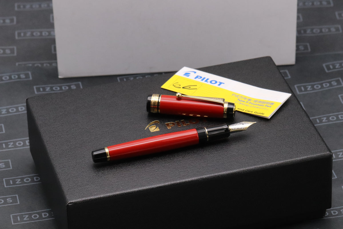 Pilot Custom 845 Urushi Vermilion Fountain Pen - Dipped - Medium Nib