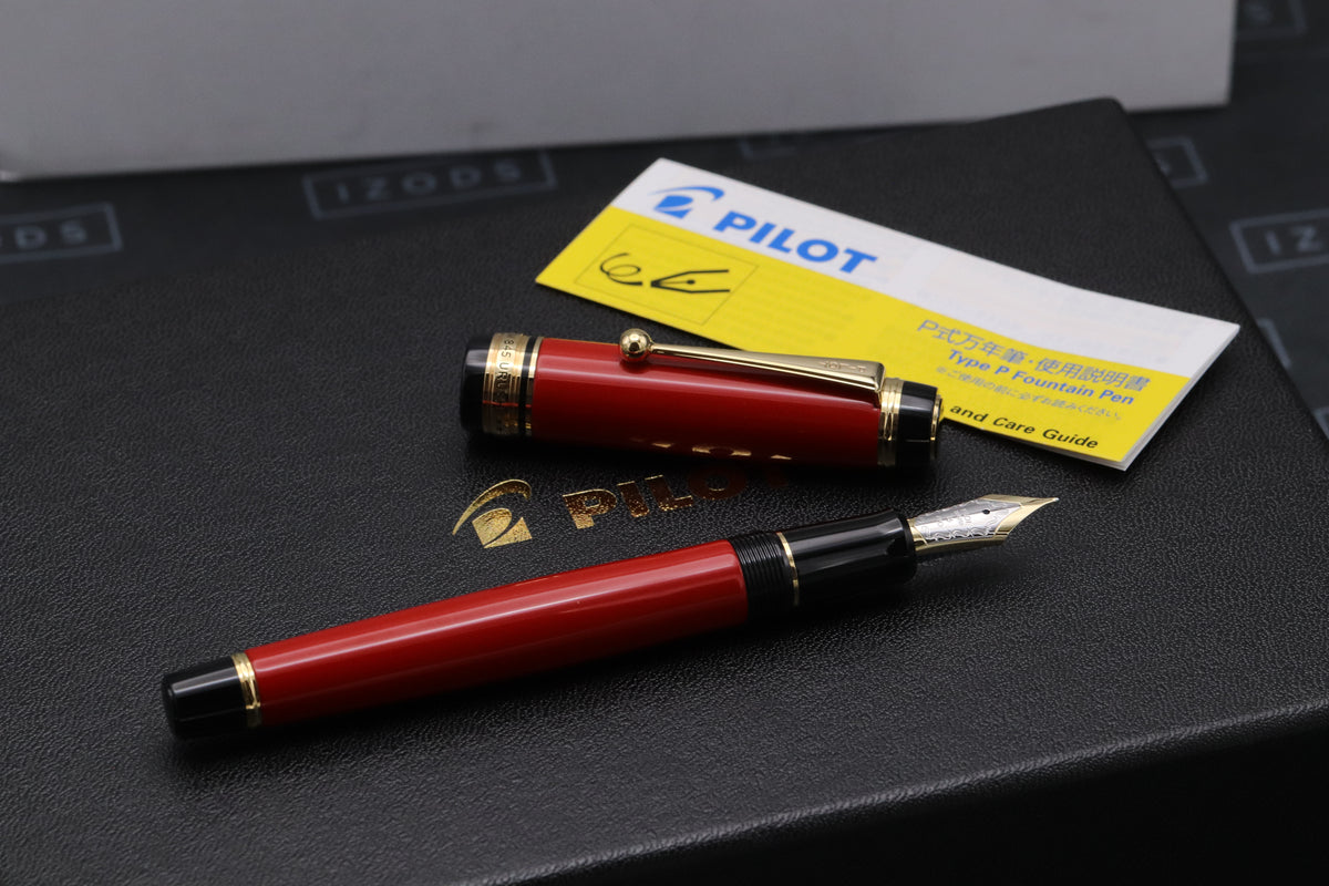 Pilot Custom 845 Urushi Vermilion Fountain Pen - Dipped - Medium Nib