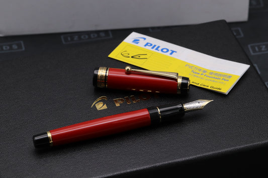 Pilot Custom 845 Urushi Vermilion Fountain Pen - Dipped - Medium Nib