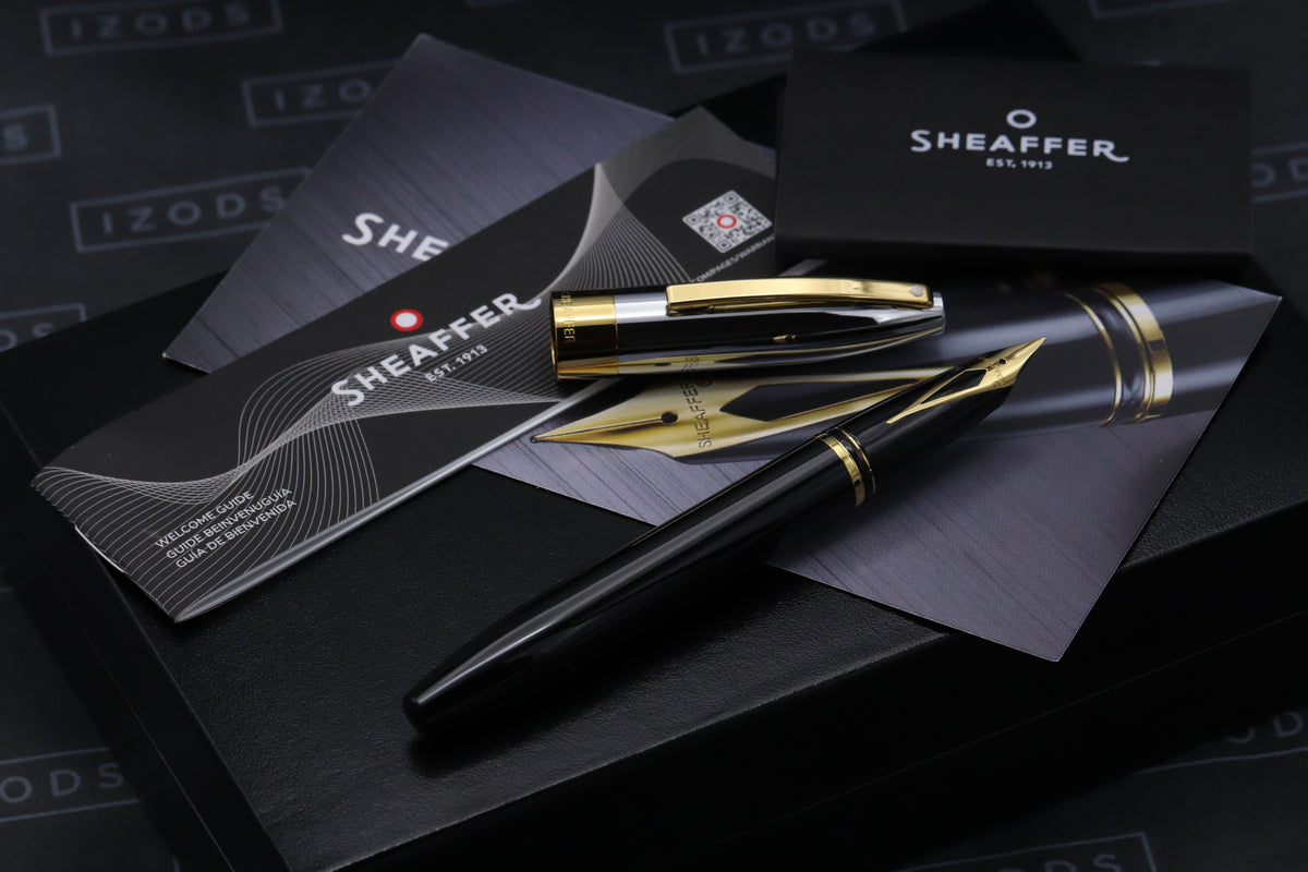 Sheaffer Legacy Black Chrome & Gold Fountain Pen - UNUSED