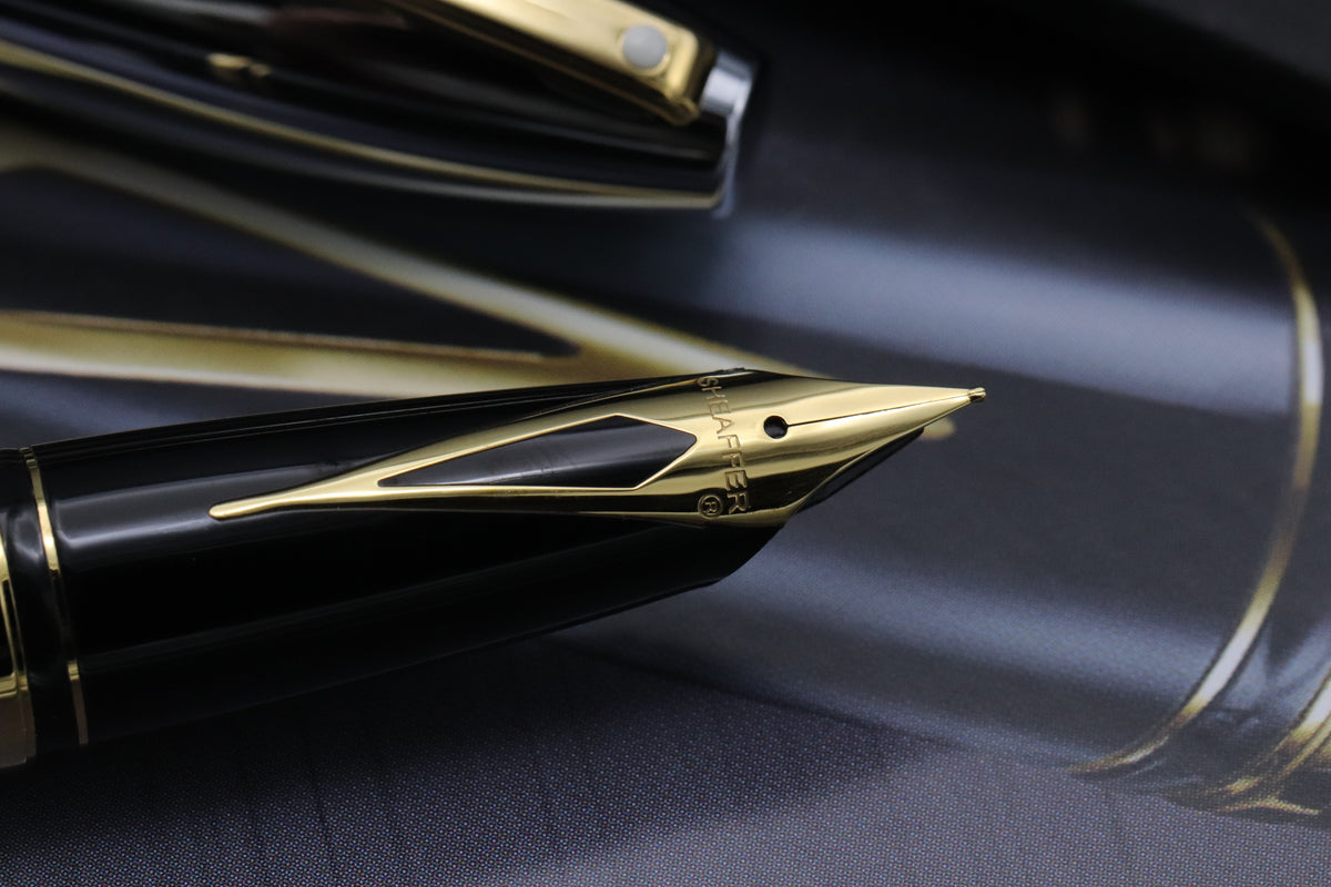 Sheaffer Legacy Black Chrome & Gold Fountain Pen - UNUSED