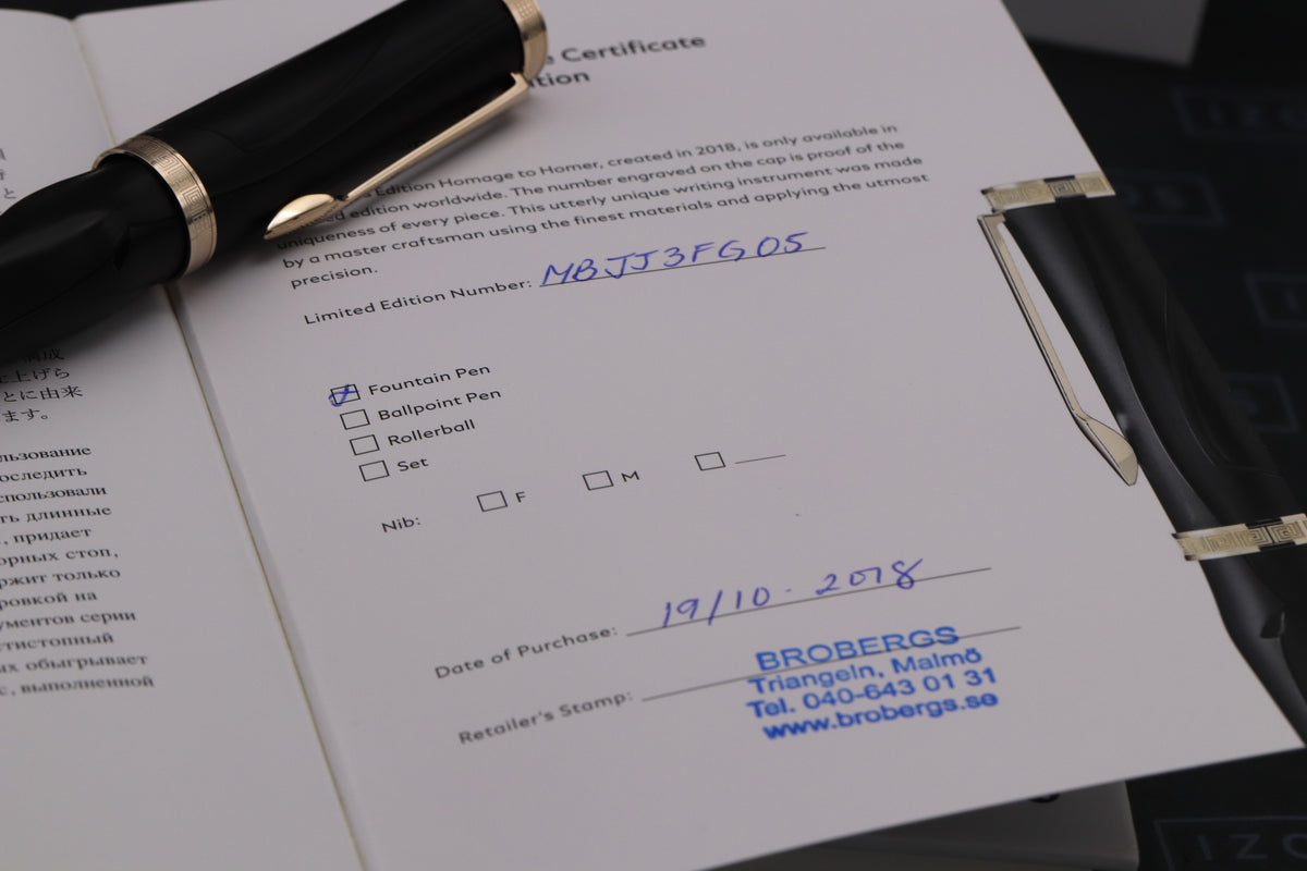 Montblanc Writers Edition Homage to Homer 9800 Fountain Pen