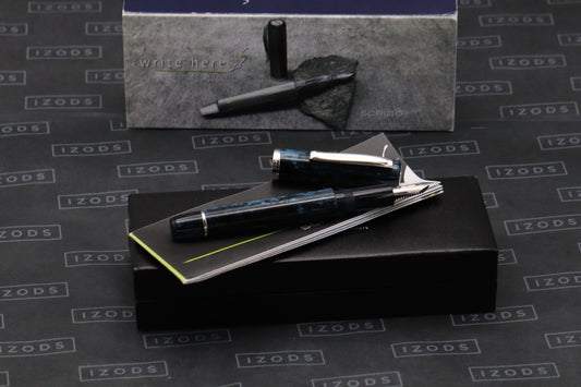 SCRIBO Write Here Mariana Deep Blue Fountain Pen - 18k Extra Fine Nib