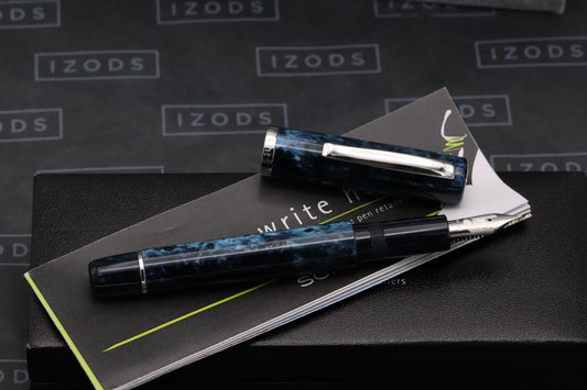 SCRIBO Write Here Mariana Deep Blue Fountain Pen - 18k Extra Fine Nib