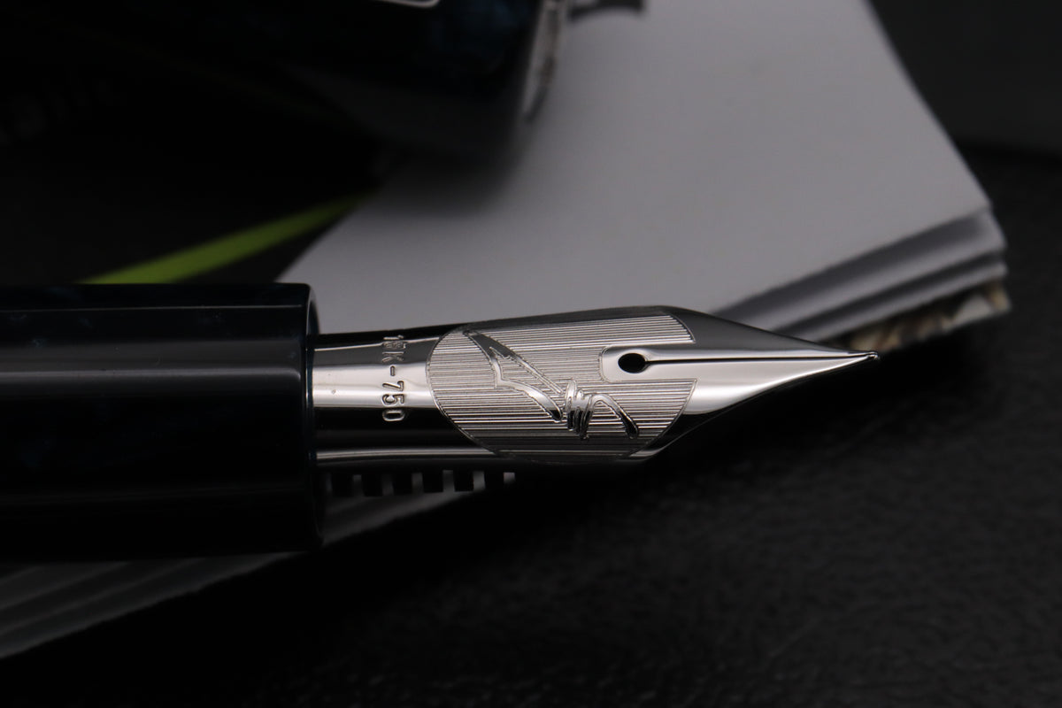 SCRIBO Write Here Mariana Deep Blue Fountain Pen - 18k Extra Fine Nib