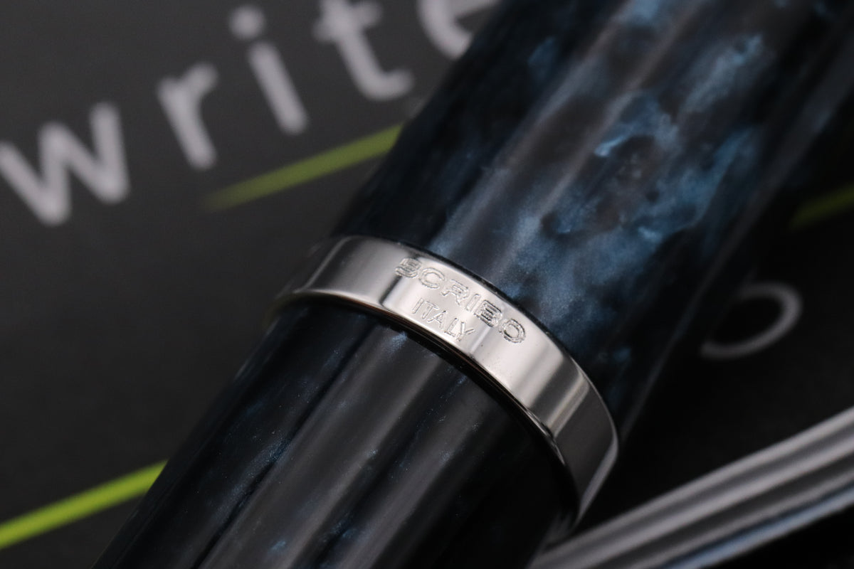 SCRIBO Write Here Mariana Deep Blue Fountain Pen - 18k Extra Fine Nib