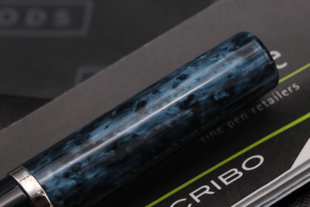 SCRIBO Write Here Mariana Deep Blue Fountain Pen - 18k Extra Fine Nib