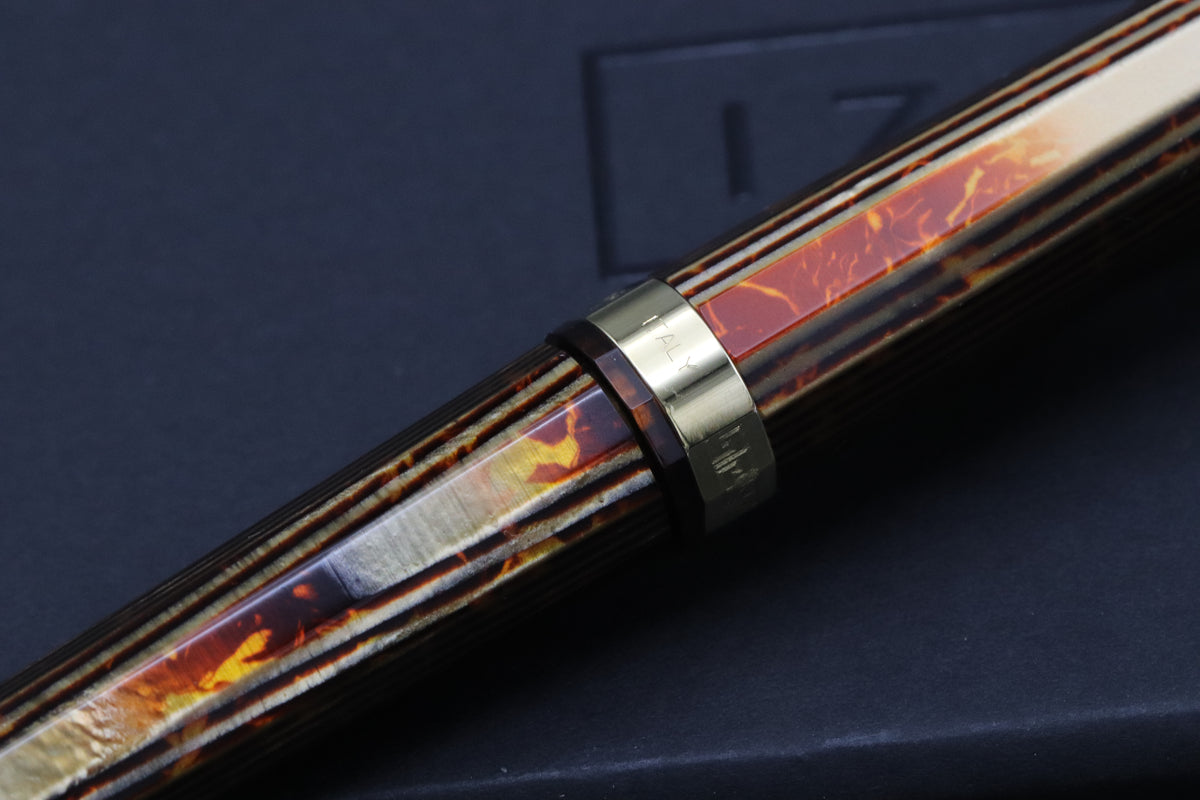 Omas Milord Arco Bronze Celluloid Gold Trim Ballpoint Pen