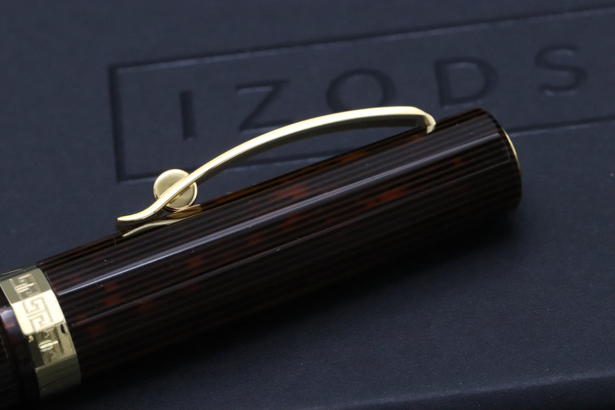 Omas Milord Arco Bronze Celluloid Gold Trim Ballpoint Pen
