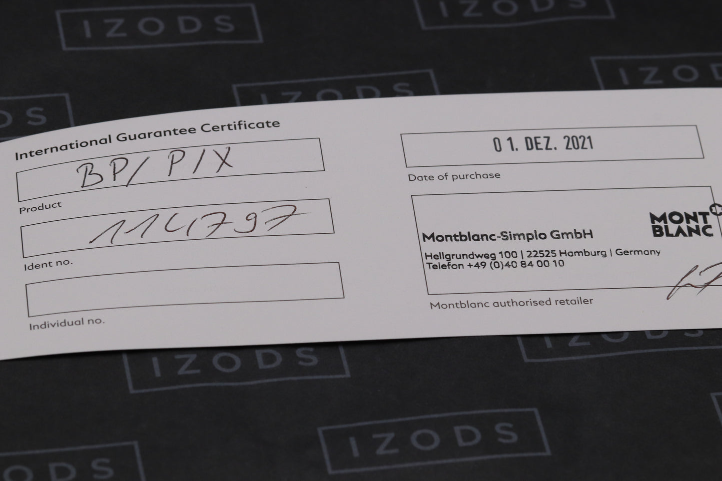 Montblanc PIX Black Ballpoint Pen - UNUSED