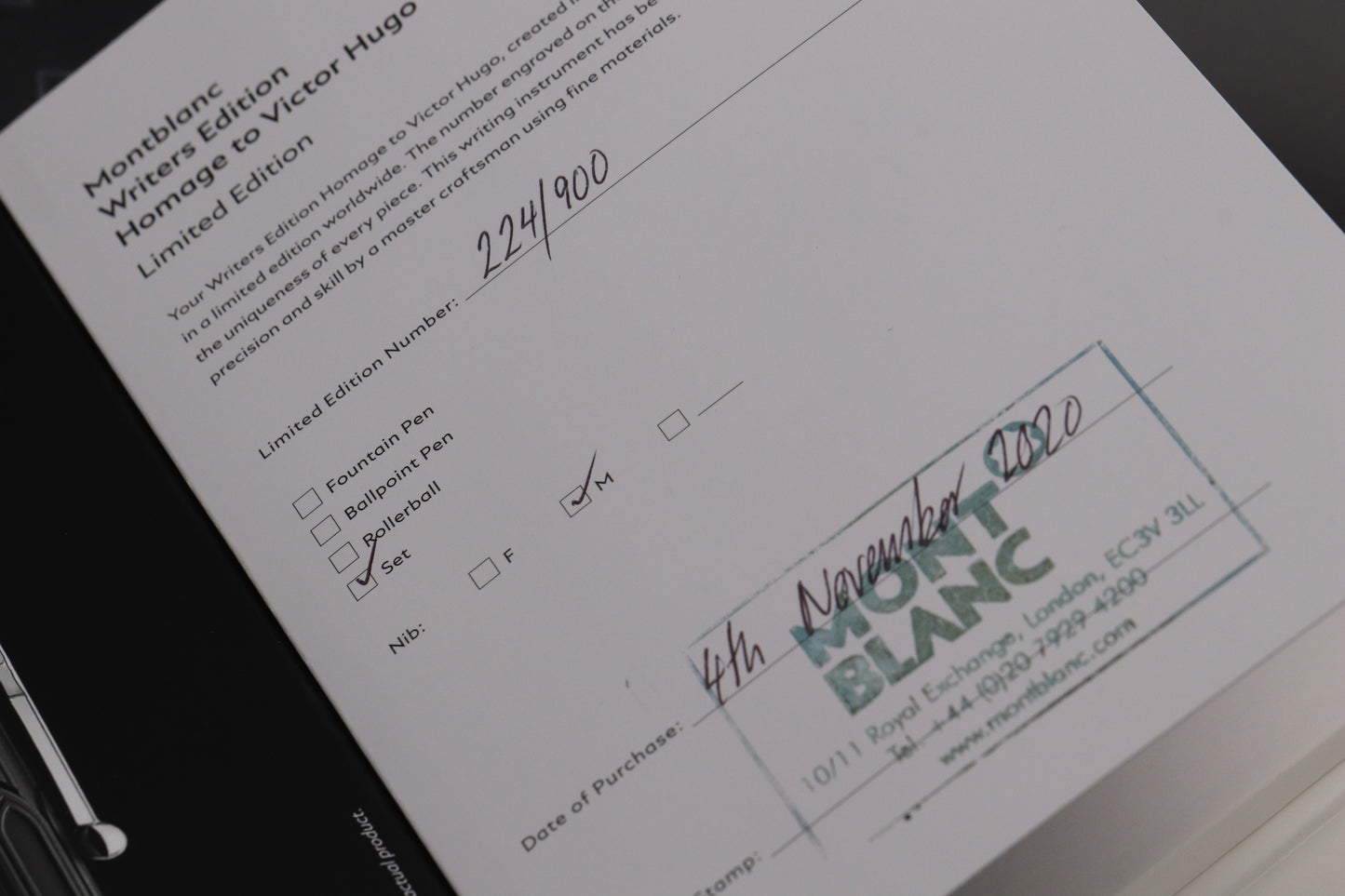 Montblanc Writers Edition Victor Hugo FP, BP, MP Set