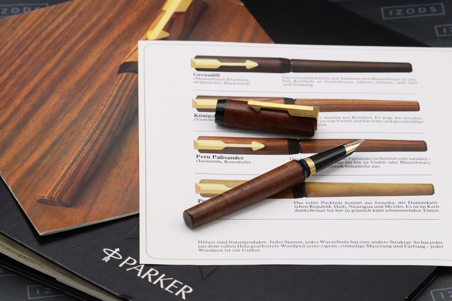 Parker WoodPen Briar Wood Fountain Pen with Special Information Folder