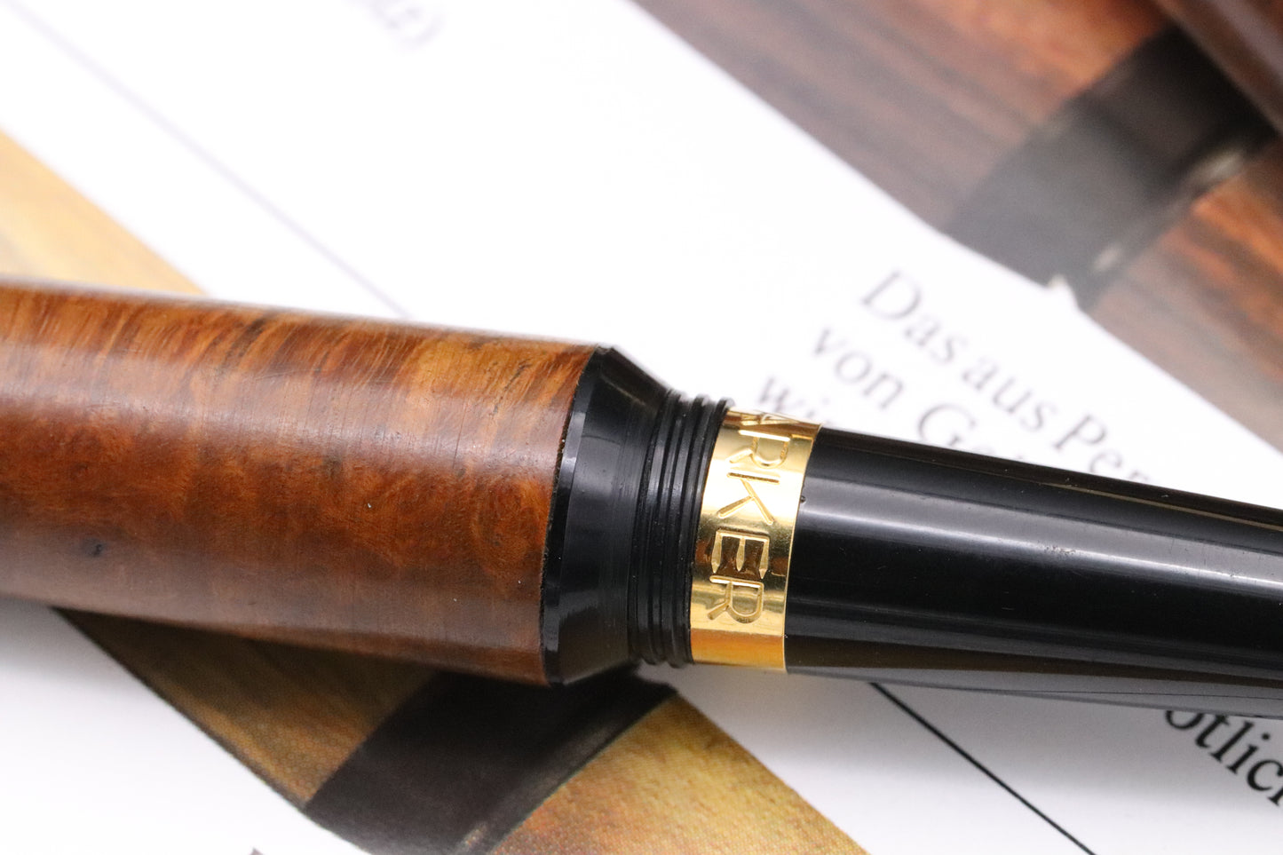 Parker WoodPen Briar Wood Fountain Pen with Special Information Folder