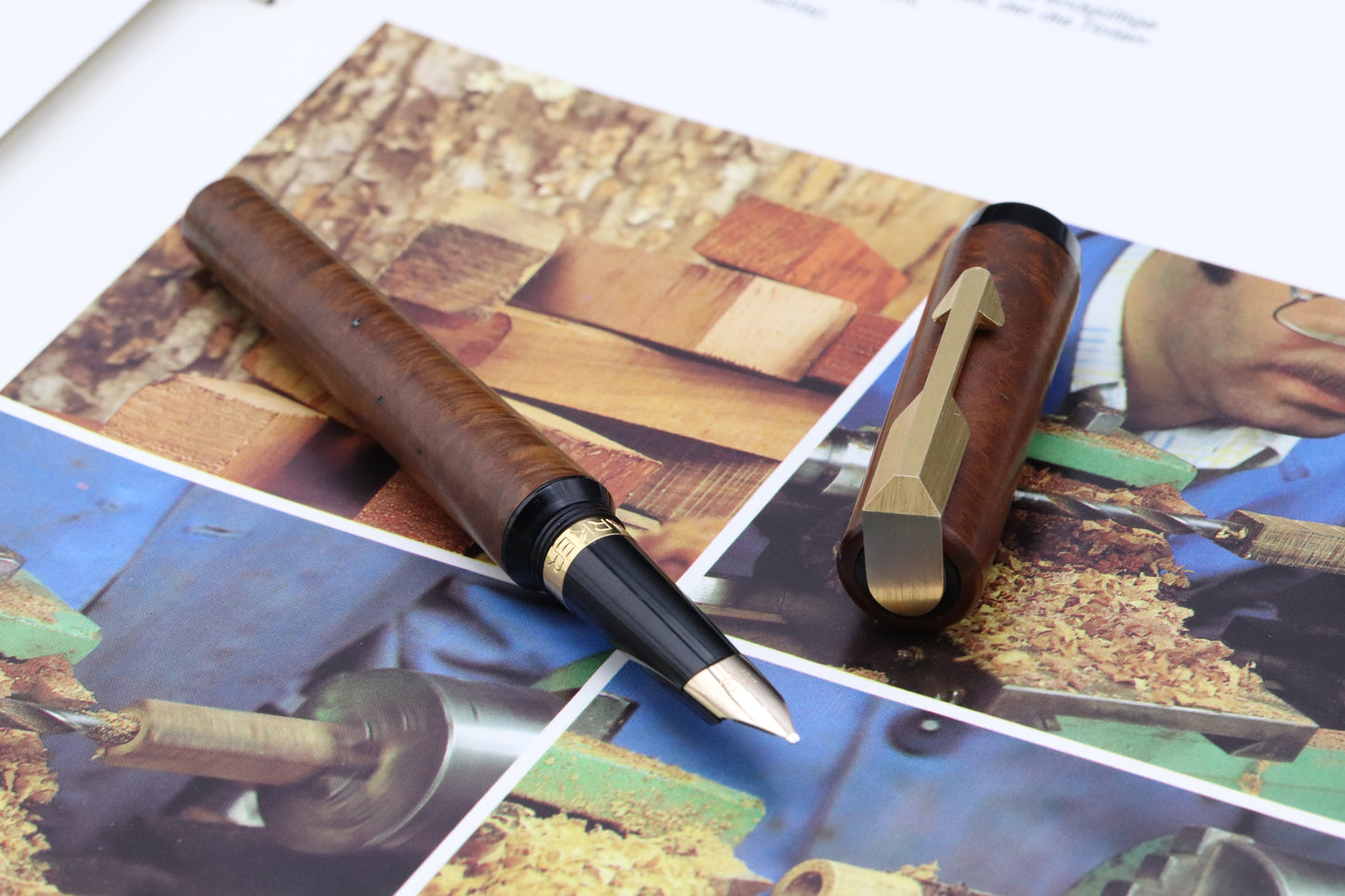 Parker WoodPen Briar Wood Fountain Pen with Special Information Folder