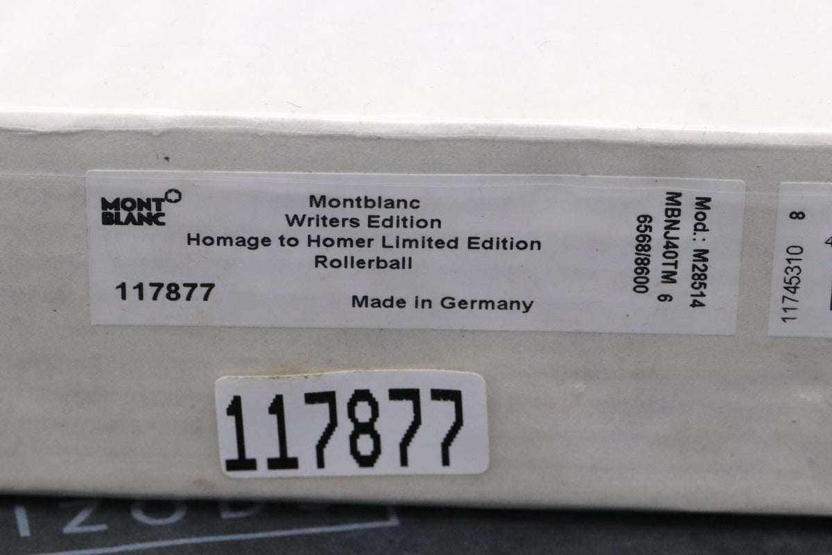 Montblanc Writers Edition Homage to Homer Rollerball Pen - FACTORY SEALED