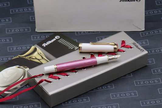 Pelikan Souveran M600 Pink White Fountain Pen - UNUSED - EF Nib