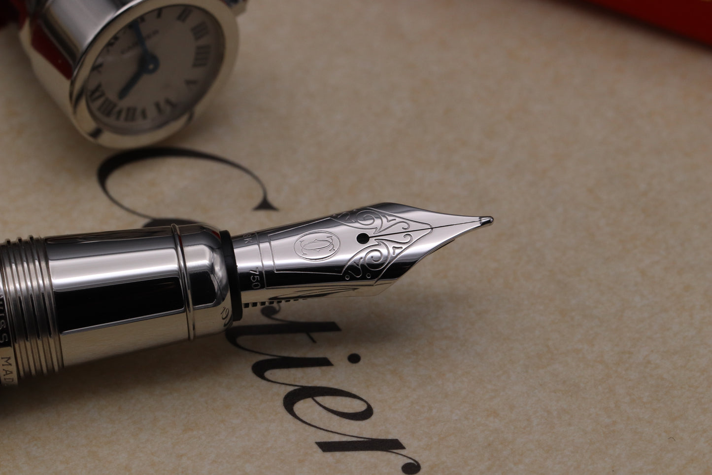 Cartier Black Lacquer Limited Edition Fountain Pen Watch