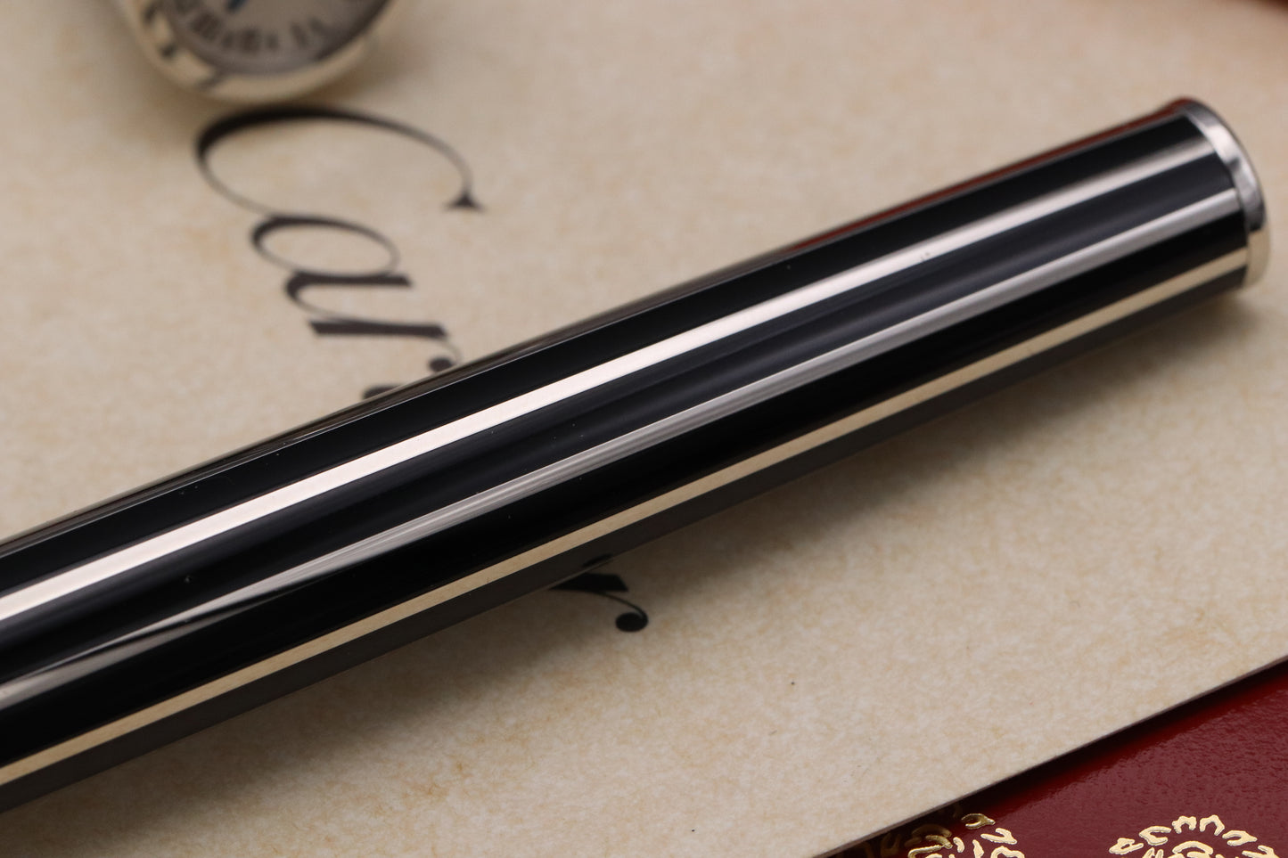 Cartier Black Lacquer Limited Edition Fountain Pen Watch