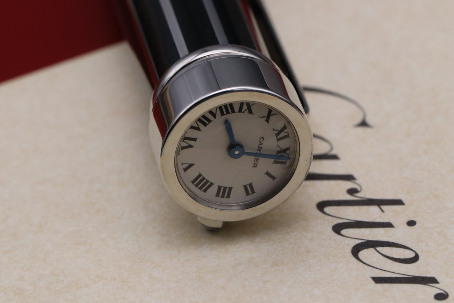 Cartier Black Lacquer Limited Edition Fountain Pen Watch