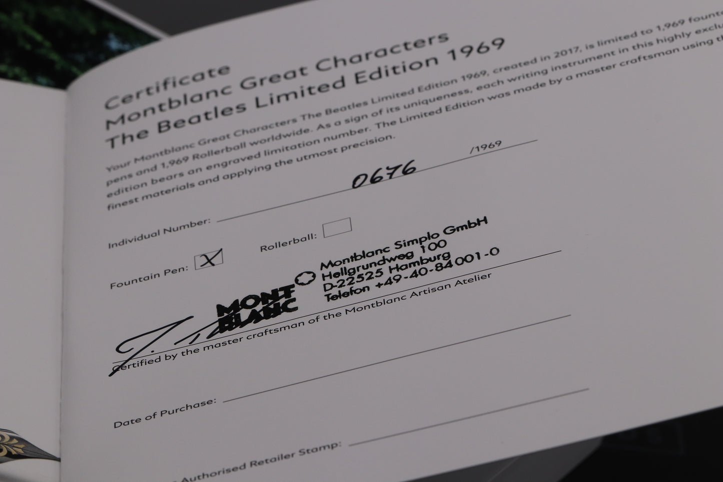 Montblanc Great Characters The Beatles LE1969 Fountain Pen - UNUSED